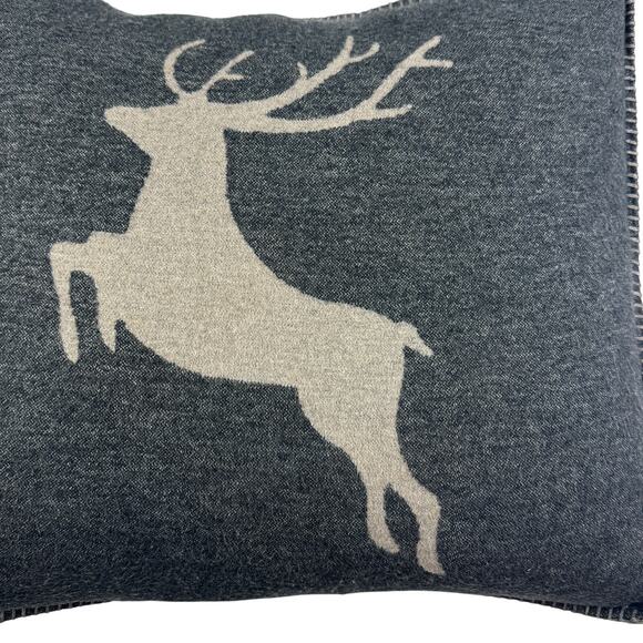 David Fussenegger Leaping Reindeer Stag Luxe Classic Decor Accent Pillow - Picture 2 of 9